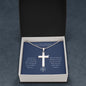 Dad is a Blessing Stainless Cross Necklace with Ball Chain