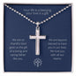 Dad is a Blessing Stainless Cross Necklace with Ball Chain