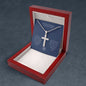Dad is a Blessing Stainless Cross Necklace with Ball Chain
