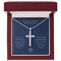 Dad is a Blessing Stainless Cross Necklace with Ball Chain