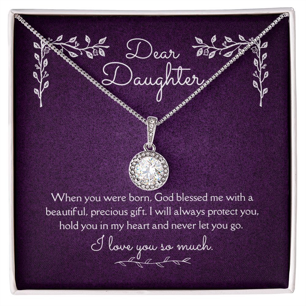Dear Daughter Eternal Hope Necklace 14k White Gold Finish