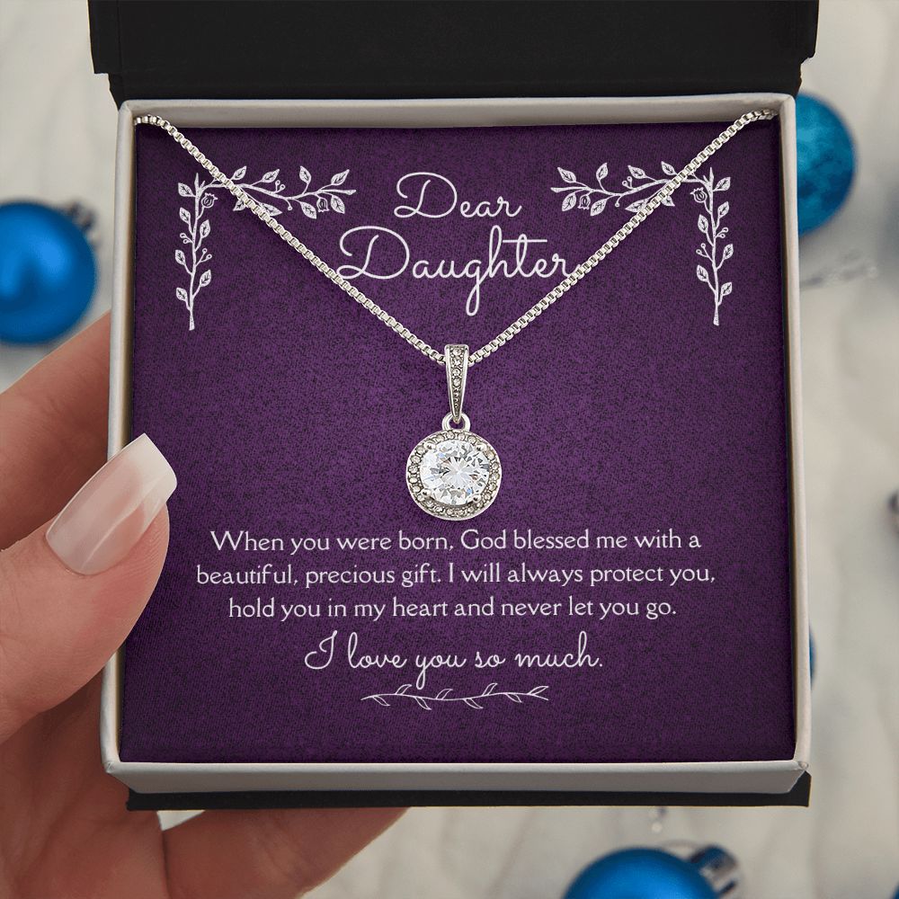 Dear Daughter Eternal Hope Necklace 14k White Gold Finish