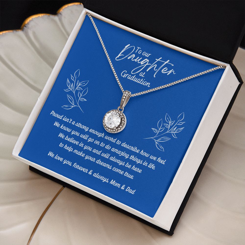Daughter's Graduation Eternal Hope Necklace 14k White Gold Finish (blue card insert)