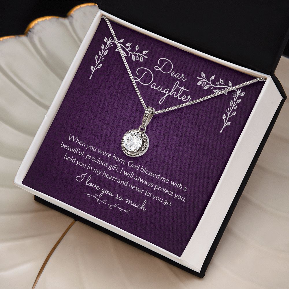 Dear Daughter Eternal Hope Necklace 14k White Gold Finish