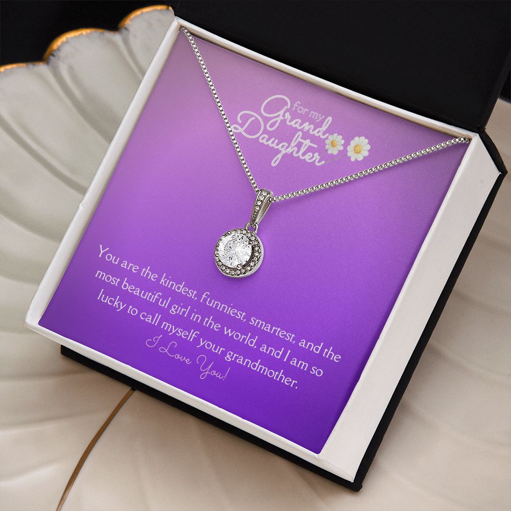 For My Grand Daughter Eternal Hope Necklace 14k White Gold Finish, purple daisy
