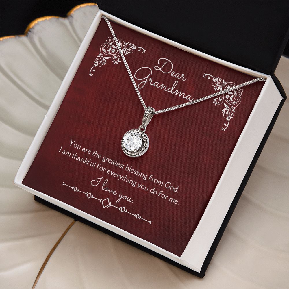 Dear Grandma Eternal Hope Necklace 14k White Gold Finish