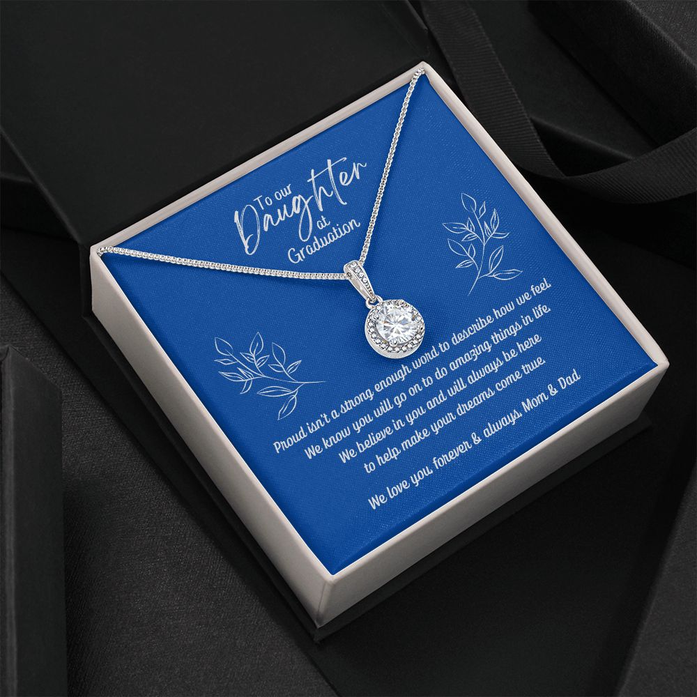 Daughter's Graduation Eternal Hope Necklace 14k White Gold Finish (blue card insert)