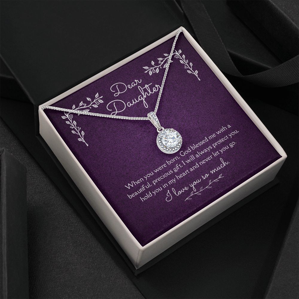 Dear Daughter Eternal Hope Necklace 14k White Gold Finish