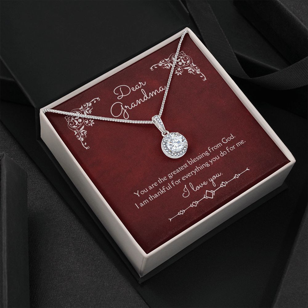 Dear Grandma Eternal Hope Necklace 14k White Gold Finish