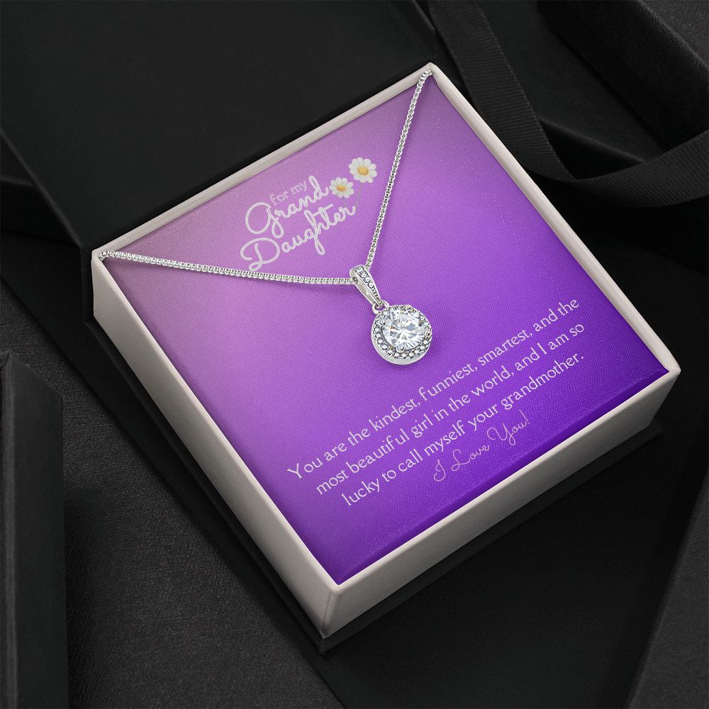 For My Grand Daughter Eternal Hope Necklace 14k White Gold Finish, purple daisy