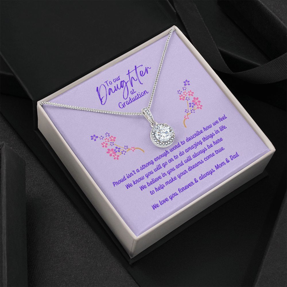 Daughter's Graduation Eternal Hope Necklace 14k White Gold Finish (purple card insert)