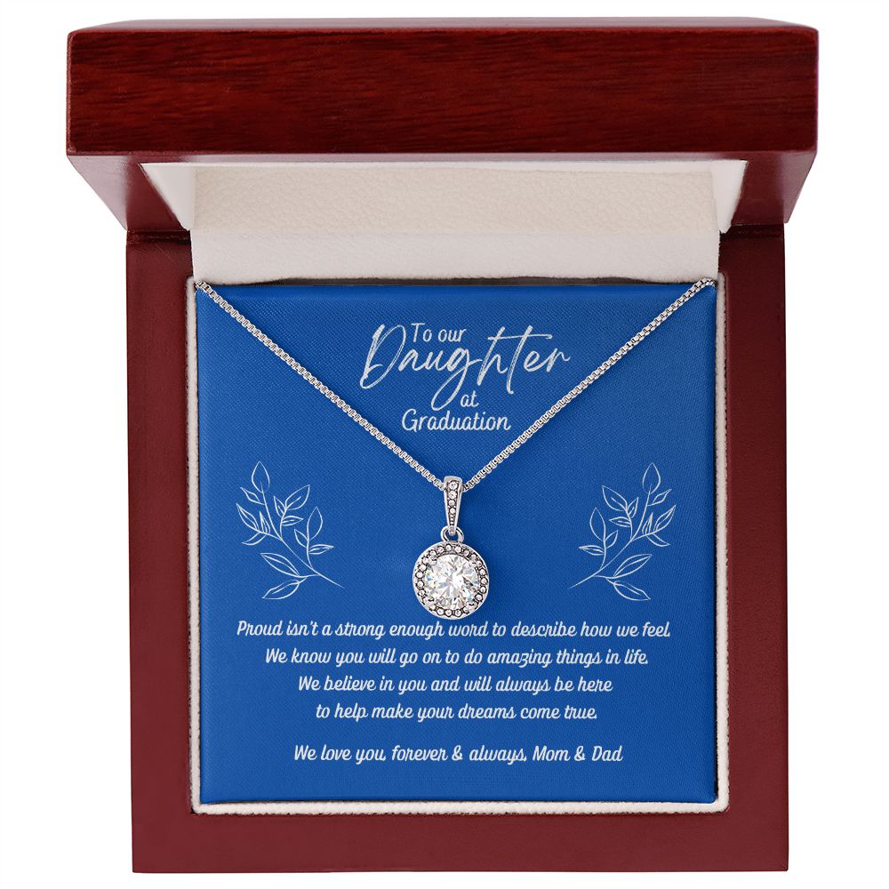 Daughter's Graduation Eternal Hope Necklace 14k White Gold Finish (blue card insert)