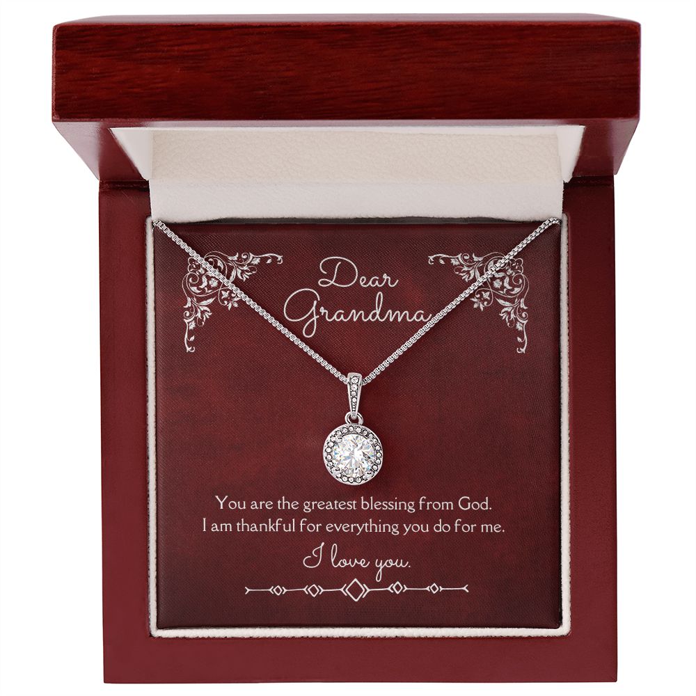 Dear Grandma Eternal Hope Necklace 14k White Gold Finish