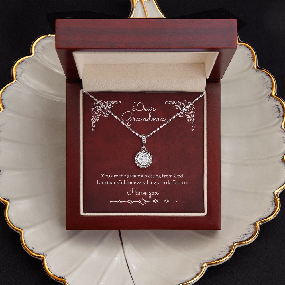 Dear Grandma Eternal Hope Necklace 14k White Gold Finish