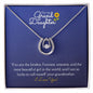 For My Grand Daughter Lucky to Love You Necklace White Gold Finish, blue