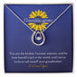 Granddaughter Lucky to Love You Necklace White Gold Finish, blue sunflower