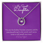 My Sweet Daughter Lucky to Love You Necklace White Gold Finish, purple card