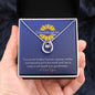 Granddaughter Lucky to Love You Necklace White Gold Finish, blue sunflower