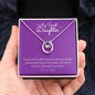 My Sweet Daughter Lucky to Love You Necklace White Gold Finish, purple card
