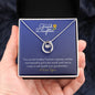 For My Grand Daughter Lucky to Love You Necklace White Gold Finish, blue