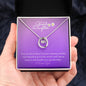 For My Grand Daughter Lucky to Love You Necklace White Gold Finish, purple