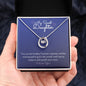 My Sweet Daughter Lucky to Love You Necklace White Gold Finish, blue card
