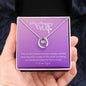 My Amazing Wife Lucky in Love Necklace White Gold Finish, purple card