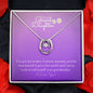 For My Grand Daughter Lucky to Love You Necklace White Gold Finish, purple