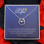 For My Grand Daughter Lucky to Love You Necklace White Gold Finish, blue