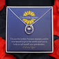 Granddaughter Lucky to Love You Necklace White Gold Finish, blue sunflower