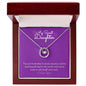 My Sweet Daughter Lucky to Love You Necklace White Gold Finish, purple card