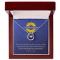 Granddaughter Lucky to Love You Necklace White Gold Finish, blue sunflower