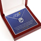 For My Grand Daughter Lucky to Love You Necklace White Gold Finish, blue