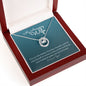 My Amazing Wife Lucky in Life Necklace White Gold Finish, green card