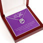 My Sweet Daughter Lucky to Love You Necklace White Gold Finish, purple card