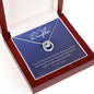 My Sweet Daughter Lucky to Love You Necklace White Gold Finish, blue card