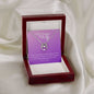 My Amazing Wife Lucky in Love Necklace White Gold Finish, purple card