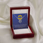Granddaughter Lucky to Love You Necklace White Gold Finish, blue sunflower