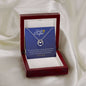 For My Grand Daughter Lucky to Love You Necklace White Gold Finish, blue