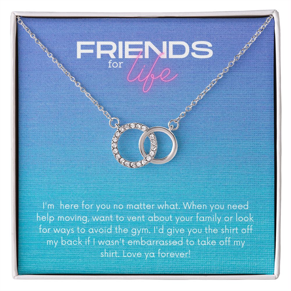Friends for Life Perfect Pair Necklace (blue message card)