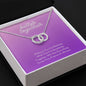 Better Together Perfect Pair Necklace 14k White Gold Finish, purple card