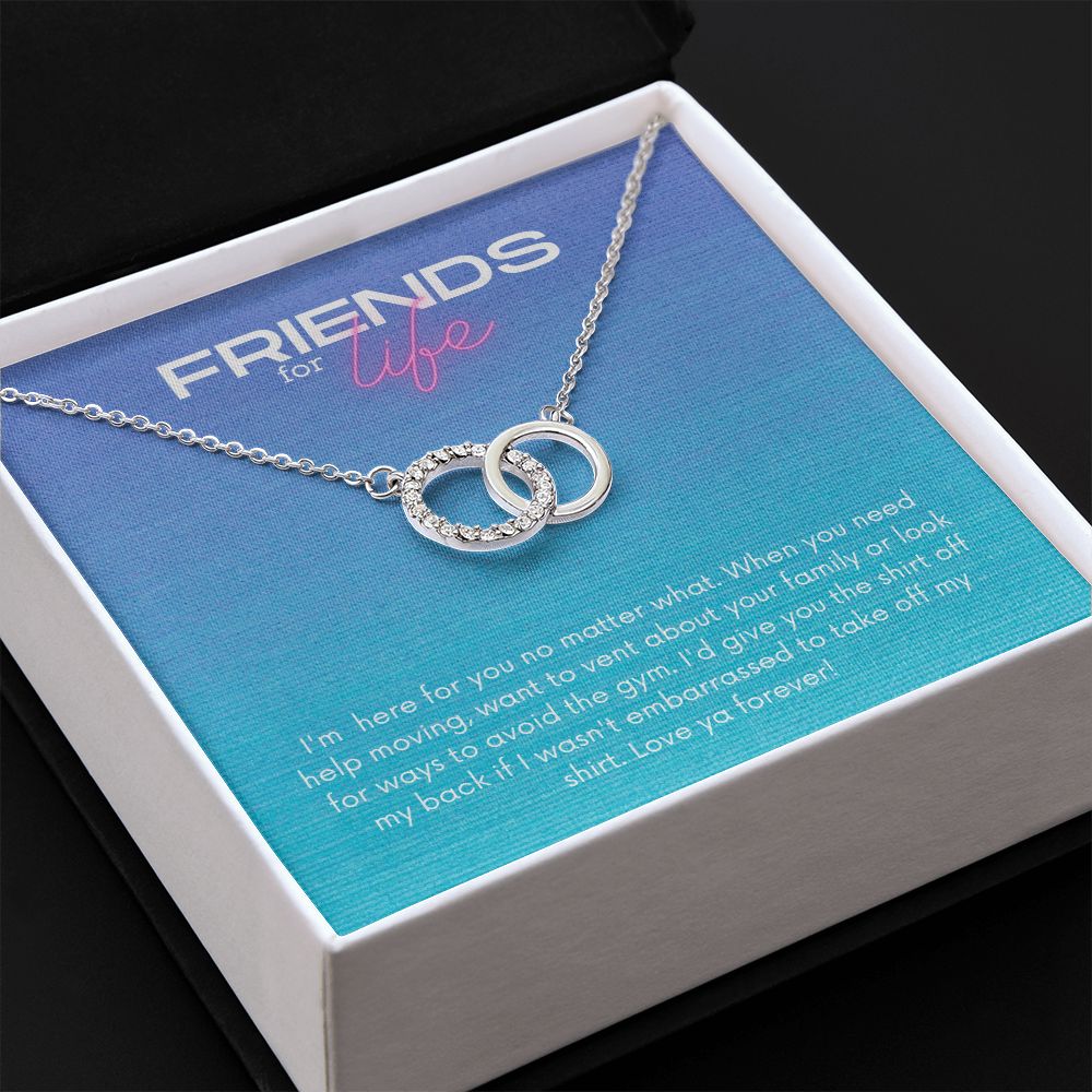 Friends for Life Perfect Pair Necklace (blue message card)