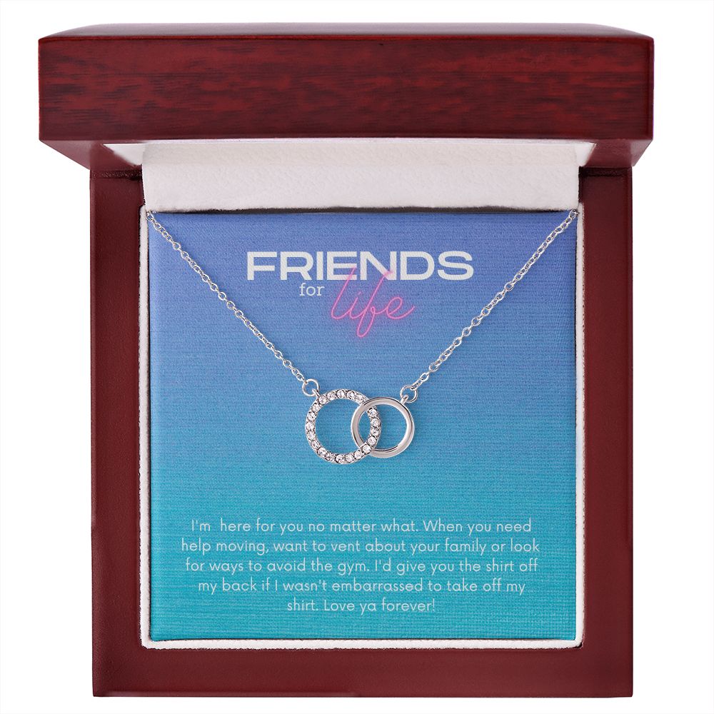 Friends for Life Perfect Pair Necklace (blue message card)