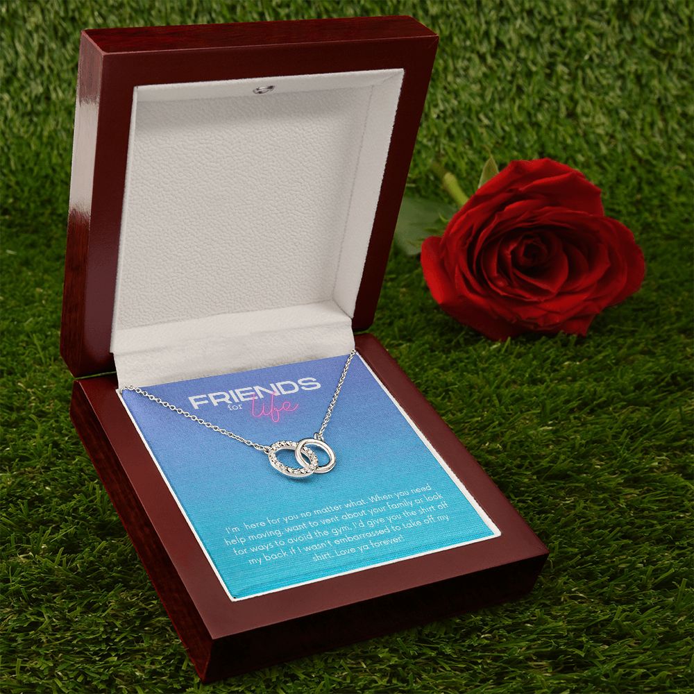 Friends for Life Perfect Pair Necklace (blue message card)