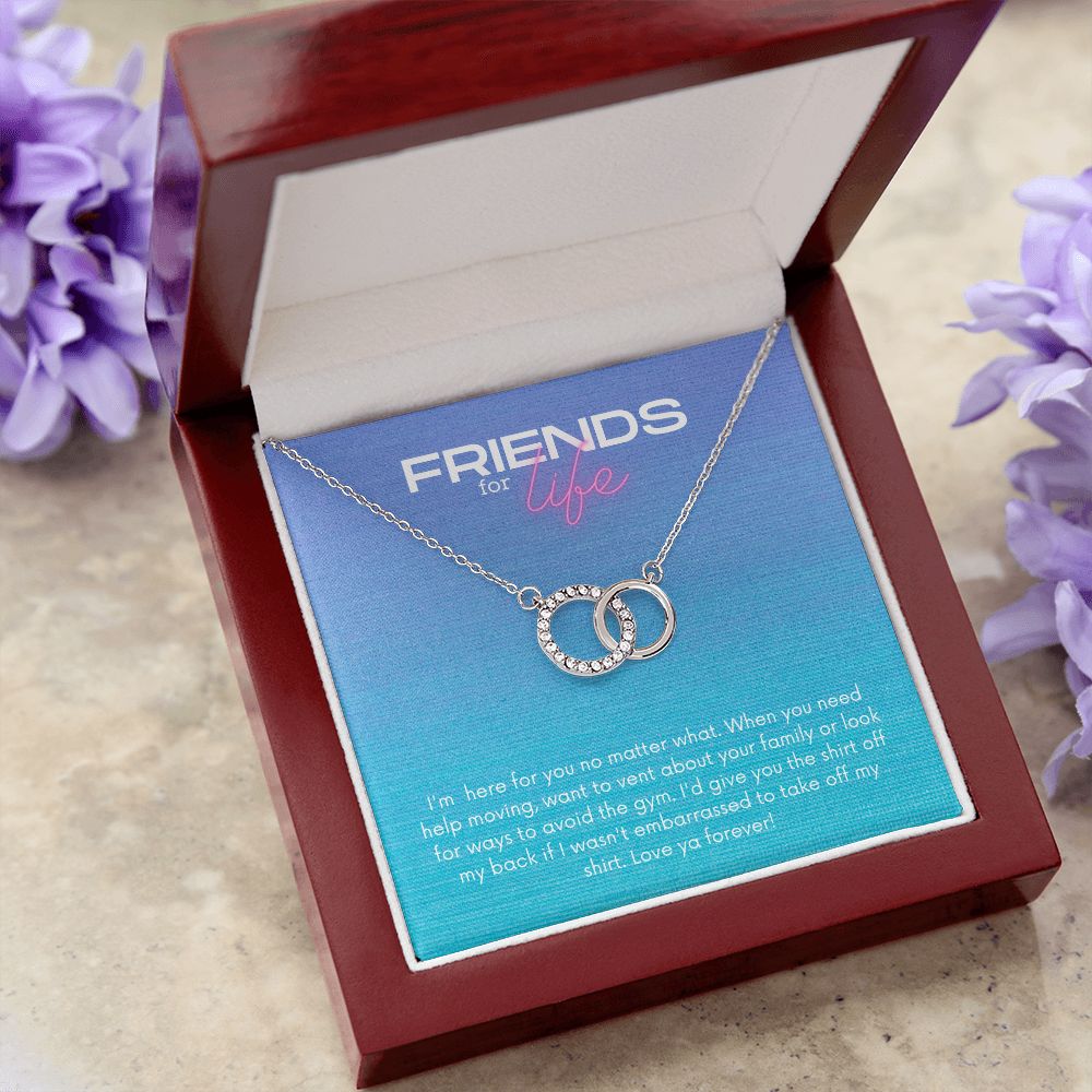 Friends for Life Perfect Pair Necklace (blue message card)