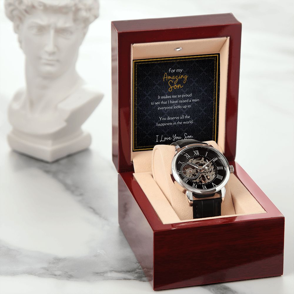 Luxury Men's Openwork Watch, For My Amazing Son