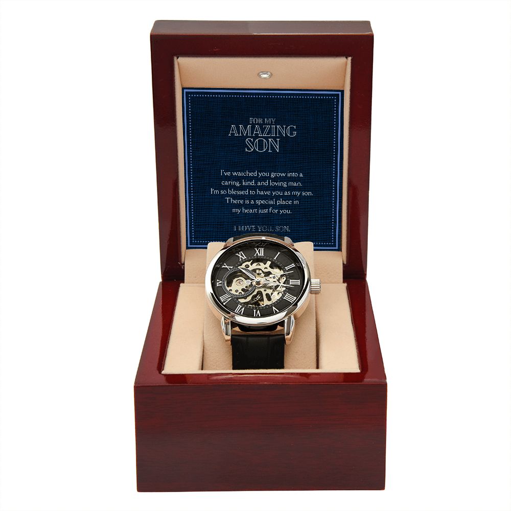 Luxury Men's Openwork Watch, For My Amazing Son