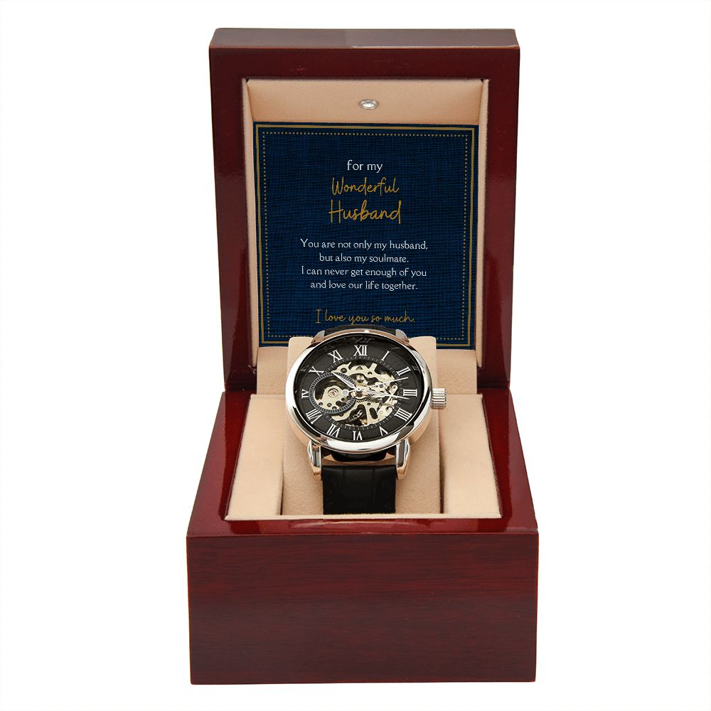 Luxury Men's Openwork Watch, For My Wonderful Husband
