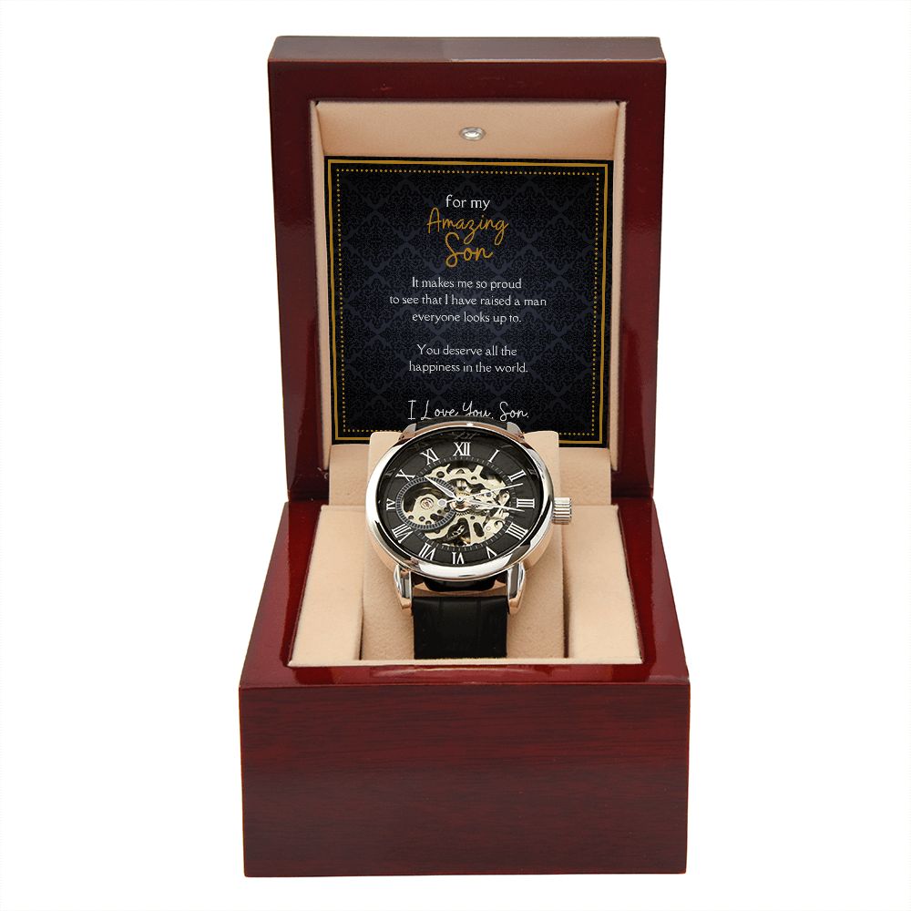 Luxury Men's Openwork Watch, For My Amazing Son