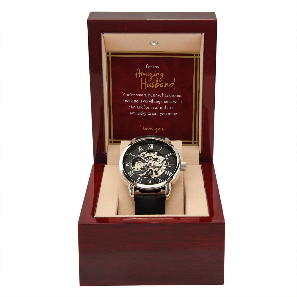Luxury Men's Openwork Watch, For My Amazing Husband